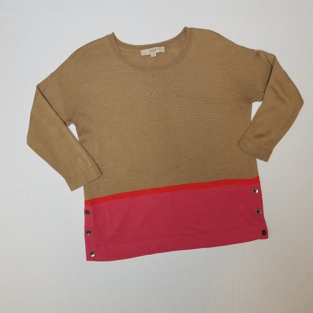 Ann Taylor LOFT Knit Color Block Sweater Size M